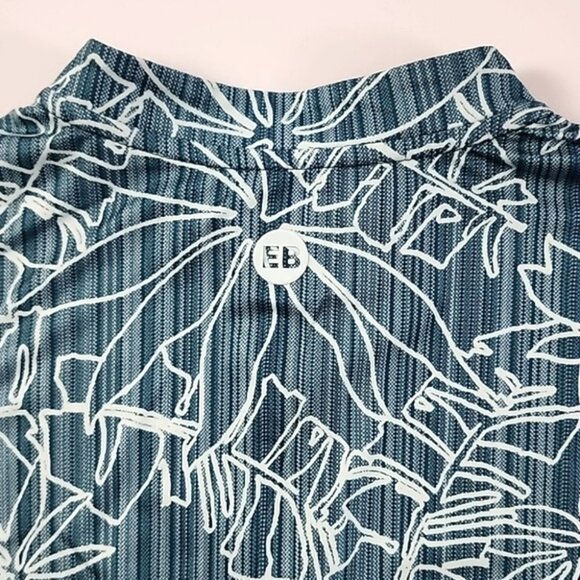 NWT Eddie Bauer Women Swim Top Teal Tropical Print 1/4 Zip Rashguard UPF 50 Sz L - Picture 5 of 14